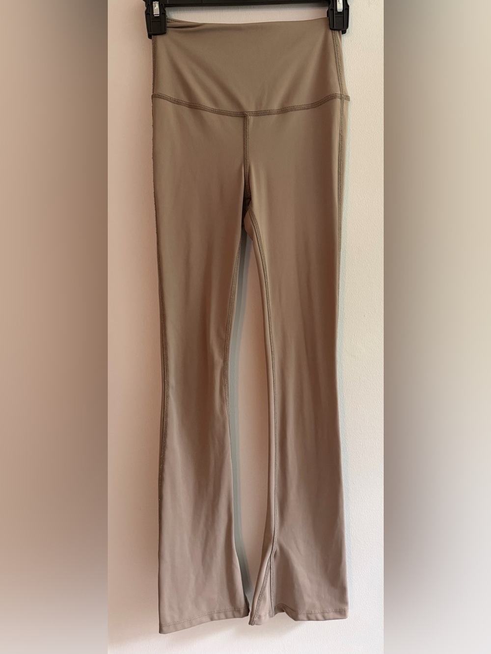 Tiger Friday slim flare high rise yoga pant in warm tan